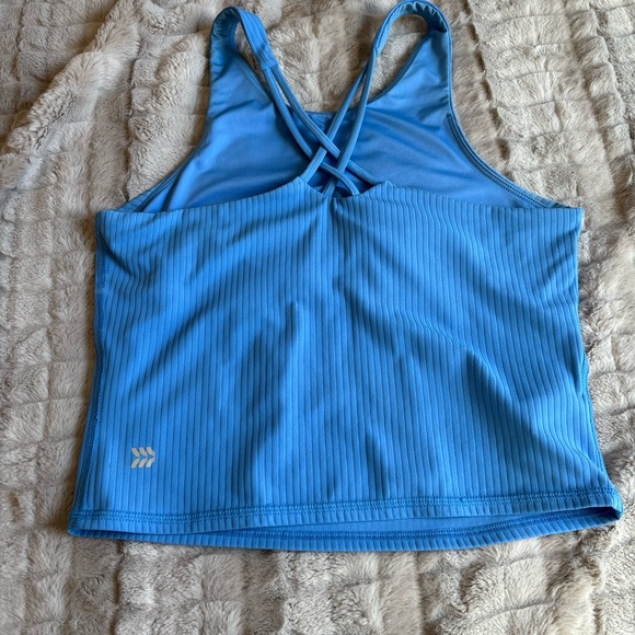 Blue Ribbed Tank Top - Picture 2 of 3
